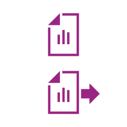 Icon purple document charts