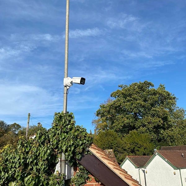 cctv camera mounted on pro shop